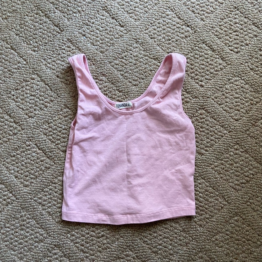Pastel Pink Cropped Tank Top
